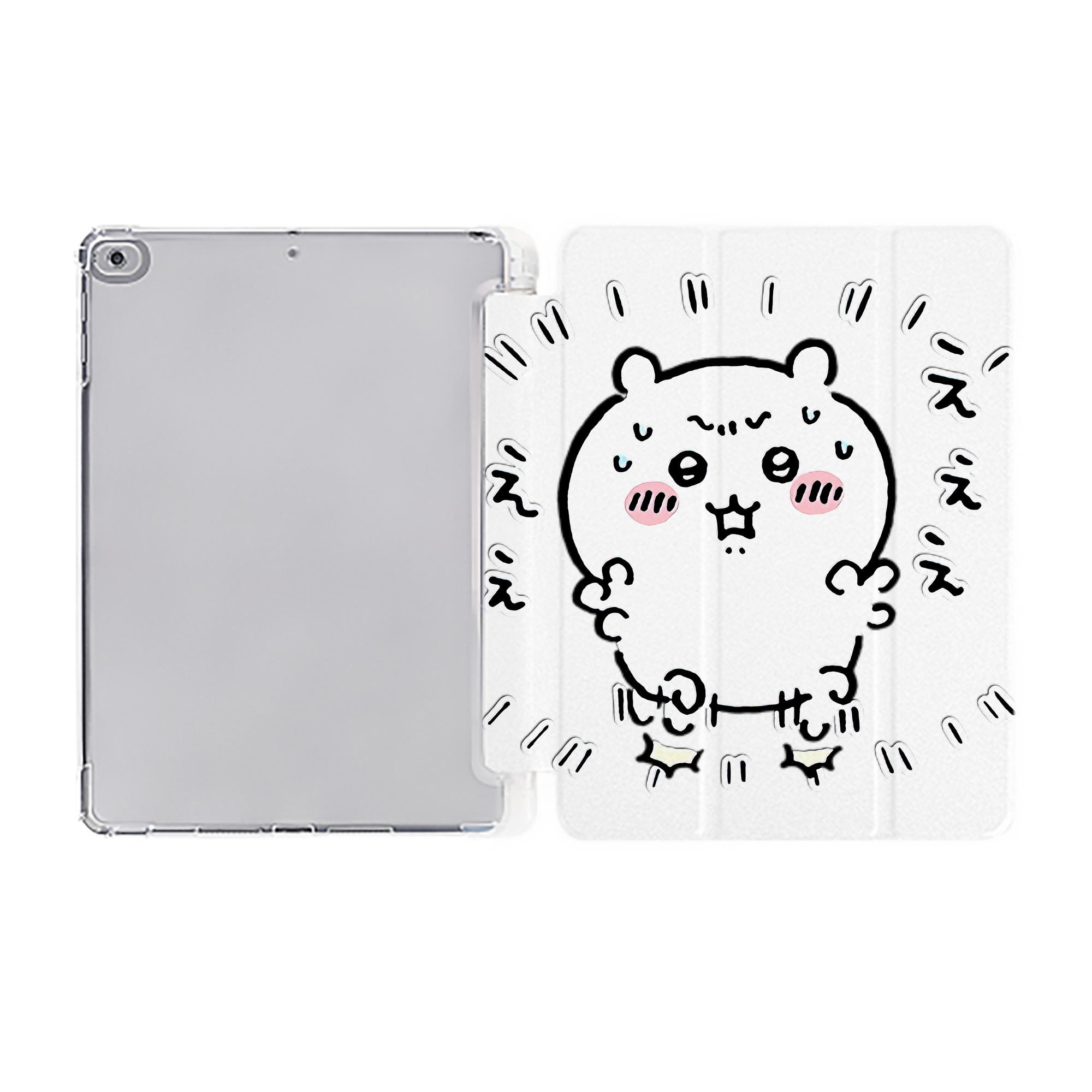 （画像用） ちいかわ ちいかわ Chii-kawa chiikawa IPad ケース ペン収納付き 三つ折りスタンド PUレザー×シリコン 対応機種9.5/10.5/10.9インチ